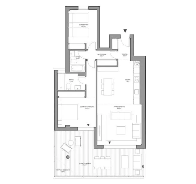 Plan - 3-Bedroom Apartment with Pool in Estepona