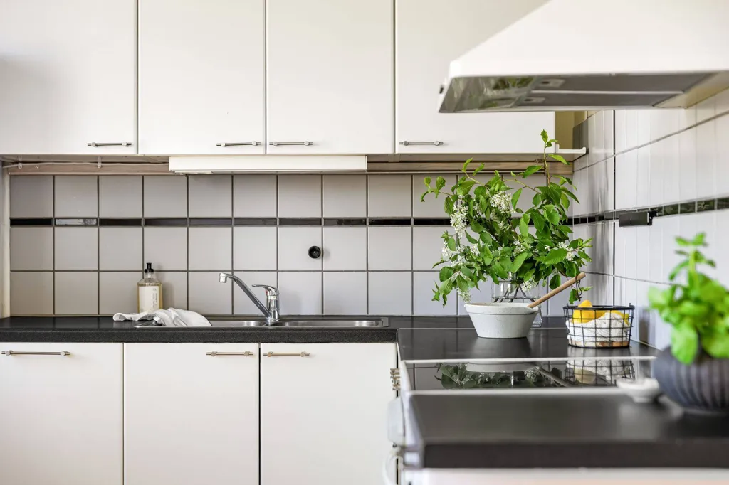 Kitchen - Modern Apartment with Balcony in Linköping