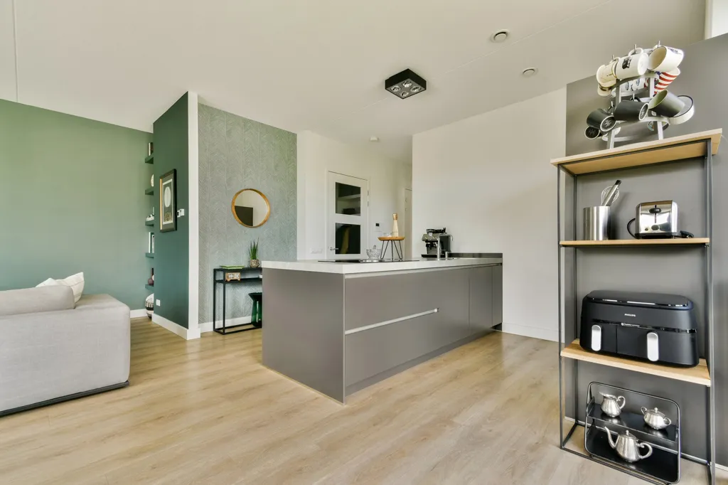 Köök - Modern 3-Bedroom Corner Apartment with Waterfront View in Amsterdam