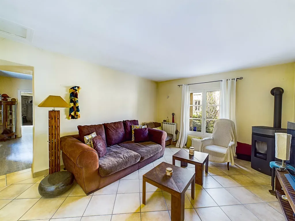 Séjour - Maison Bourgeoise avec Jardin à Sablet