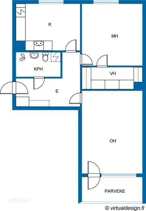 Planimetria - Terraced House with Garden in Pirkkala