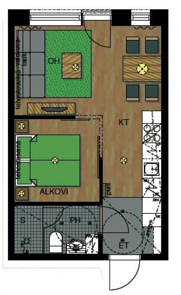 Plan - Furnished Studio in Tampere City Centre