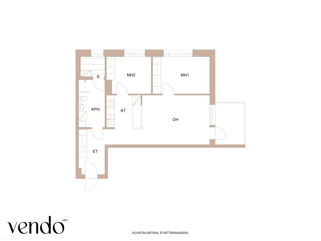 Plan - Modern Apartment with Glazed Balcony in Espoo
