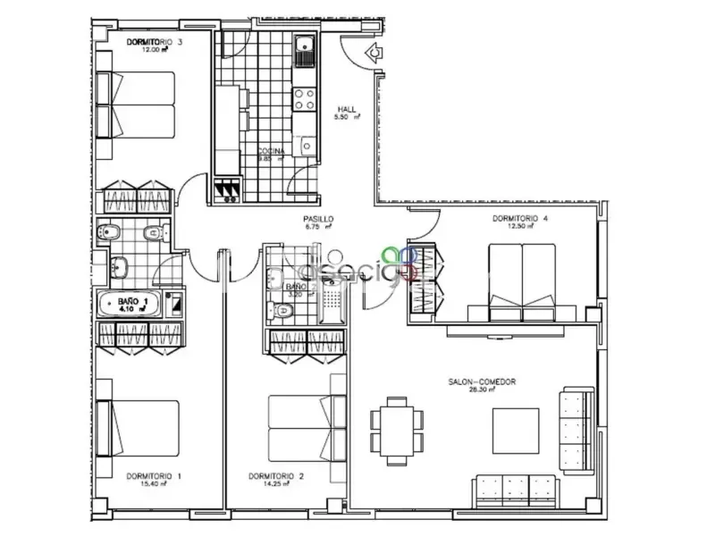Plan - Apartment with Solar Heating in Aguas Vivas