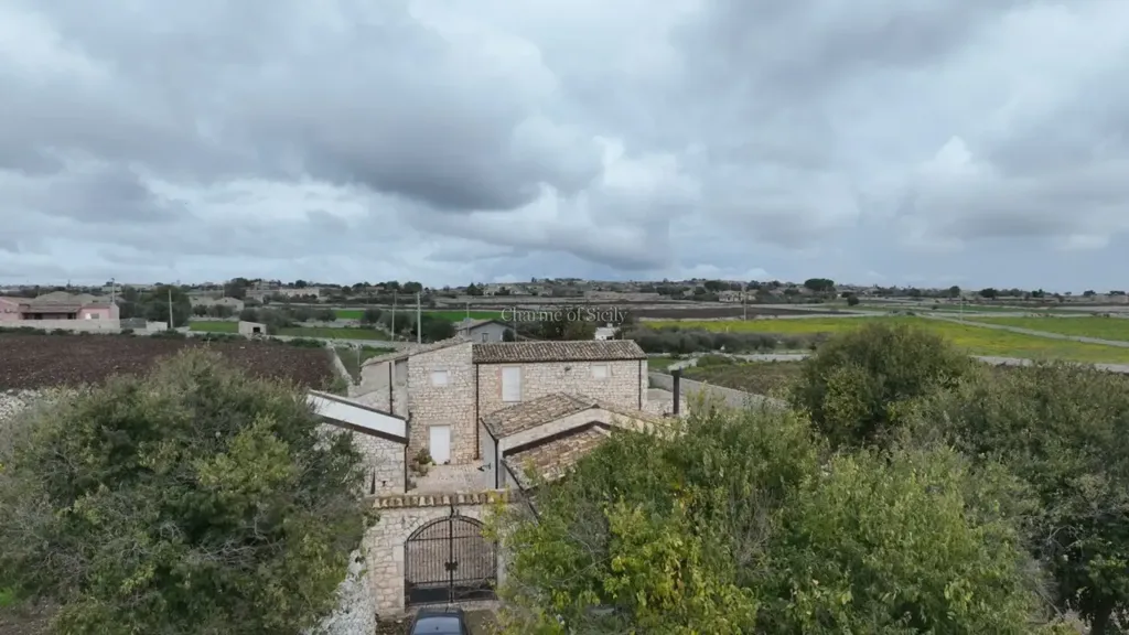 Aerial - Historic Stone Villa with Garden in Modica