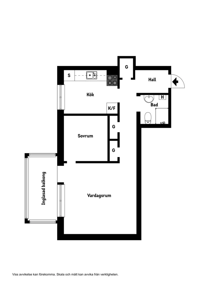 Plan - Charming 1.5-Bedroom Flat with Balcony in Trelleborg