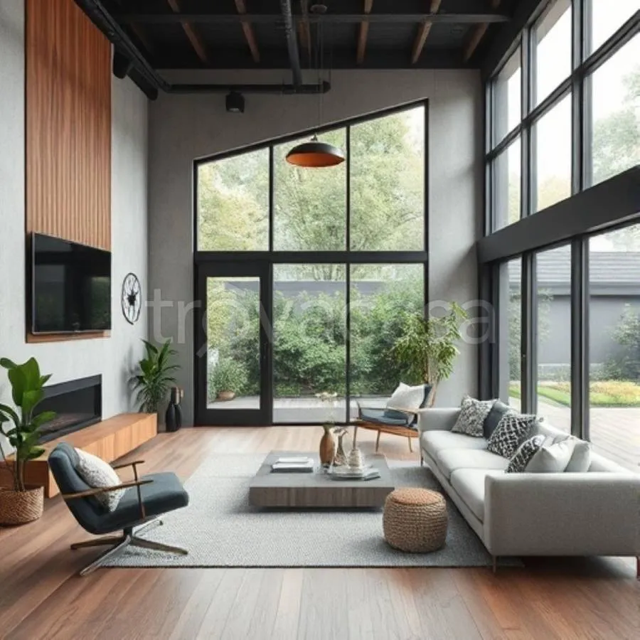 Living Room - Rustic Semi-Detached Villa with Garden in Cantiano