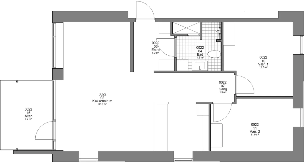 Plan - 3-Bed Flat with River View in Vejen