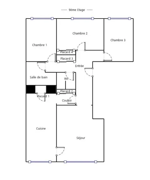 Plaan - Spacious 4-Piece Apartment with Panoramic View in Vandoeuvre-lès-Nancy