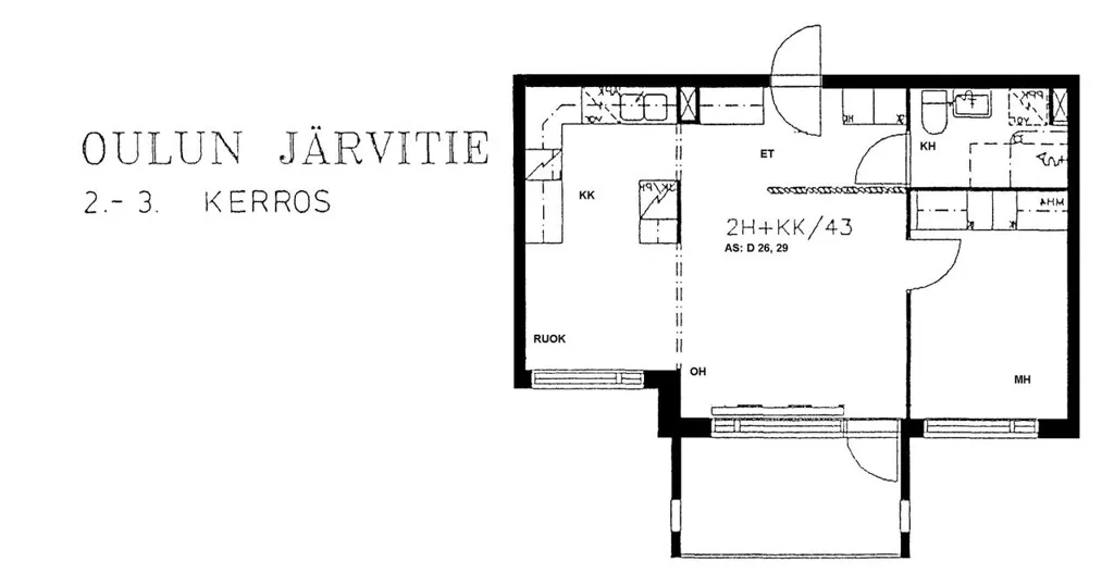 2-room apartment in Oulu