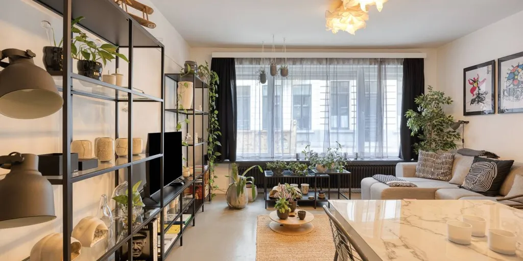 Séjour - Appartement de plain-pied avec terrasse au centre de Gand