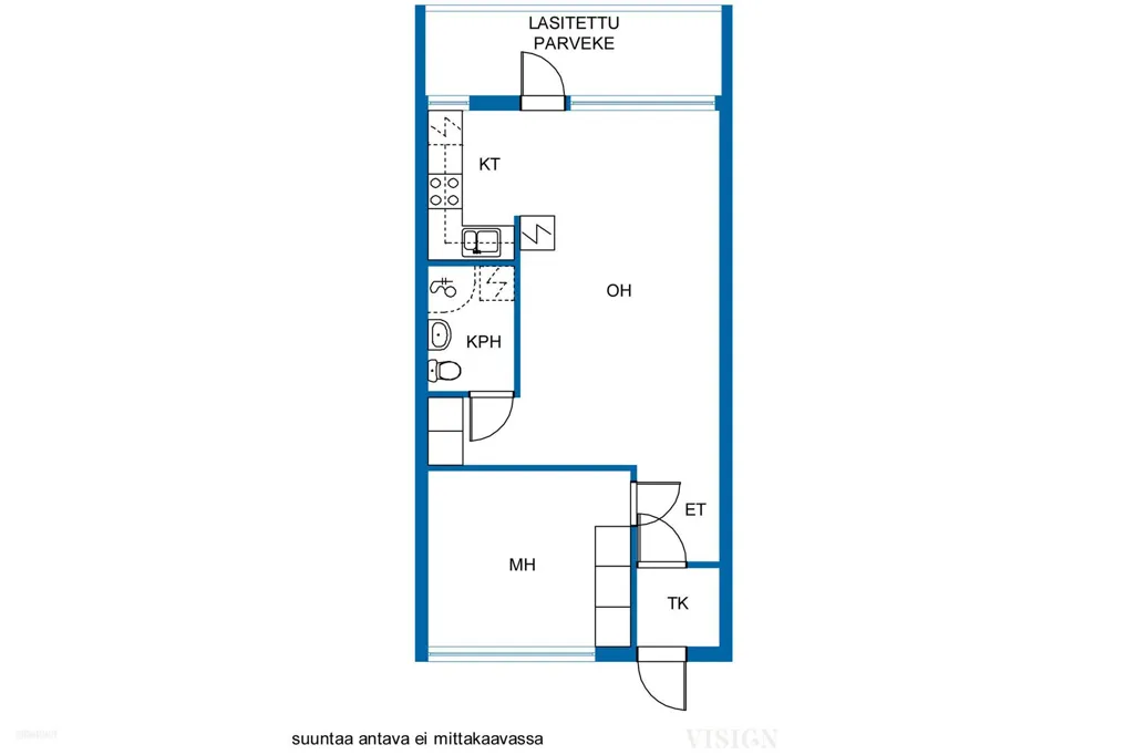 Plaan - Efficient 2-Bedroom Apartment in Leppävaara