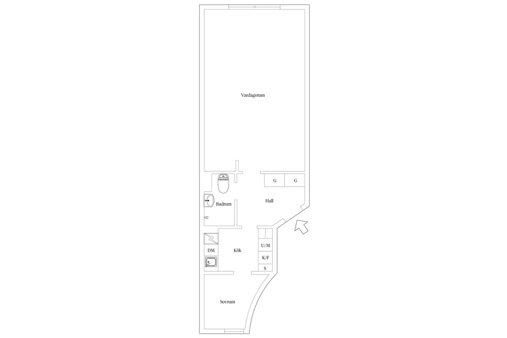 Plan - Turn-of-the-Century Flat with Garden View in Södermalm
