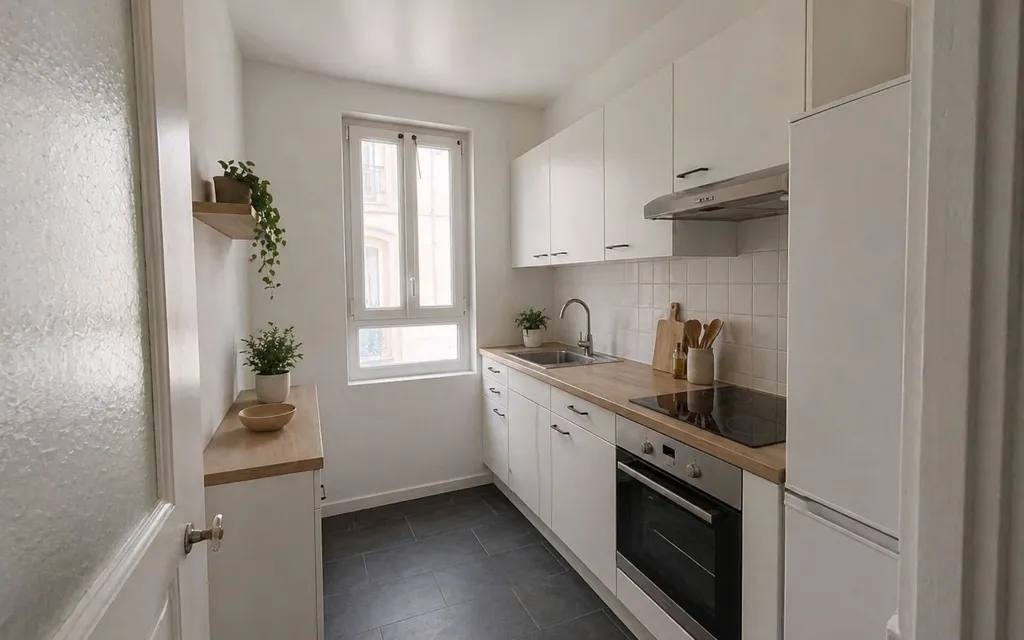 Köök - Modernised 2-Bed Flat in Saint-Ouen Centre