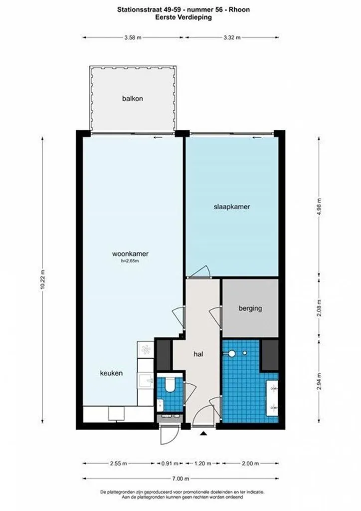 Plan - Luxury 1-Bedroom Apartment with Private Outdoor Space in Rhoon