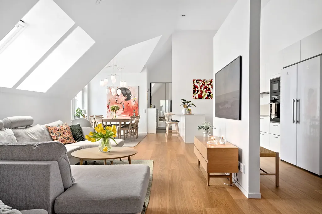 Séjour - Modern Penthouse with Balconies in Halmstad
