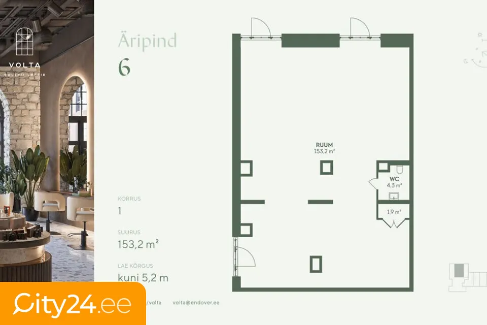 Plaan - Commercial Space with Large Windows in Volta