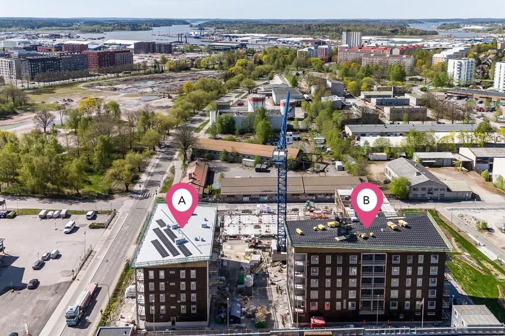 Aerial - Modern Apartment with Balcony in Iso-Heikkilä
