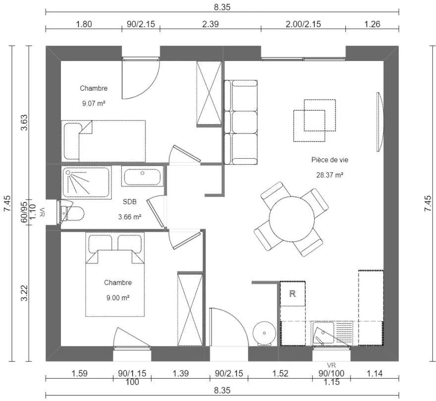 Plaan - New Build House with Garden in Fleury
