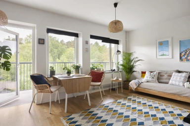 Séjour - Modern Flat with Balcony near Central Göteborg