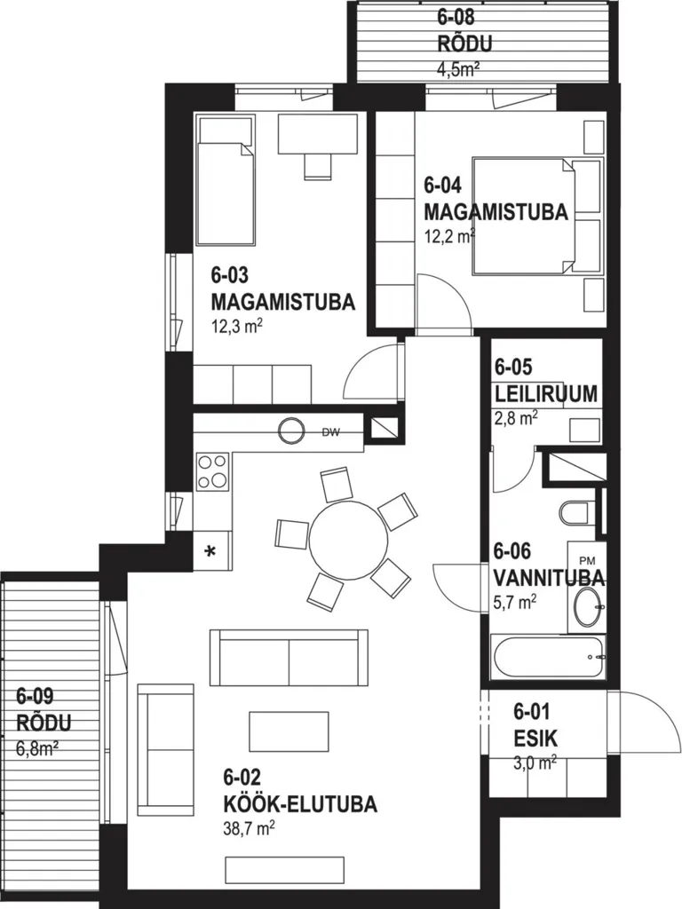 Plan - Contemporary Flat with Green Space in Tallinn