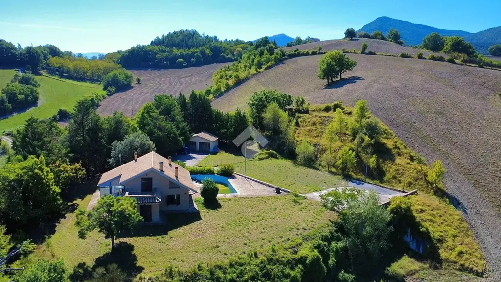 Vue aérienne - Renovated Villa with Pool in Fabriano