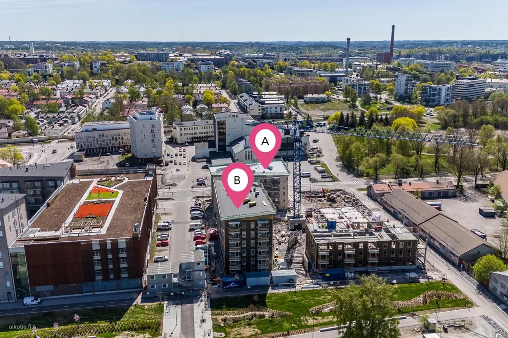 Aerial - Modern Apartment with Balcony in Iso-Heikkilä
