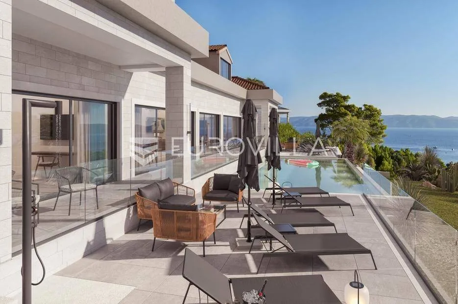 Piscina - Luxury Villa with Seafront in Nerežišća