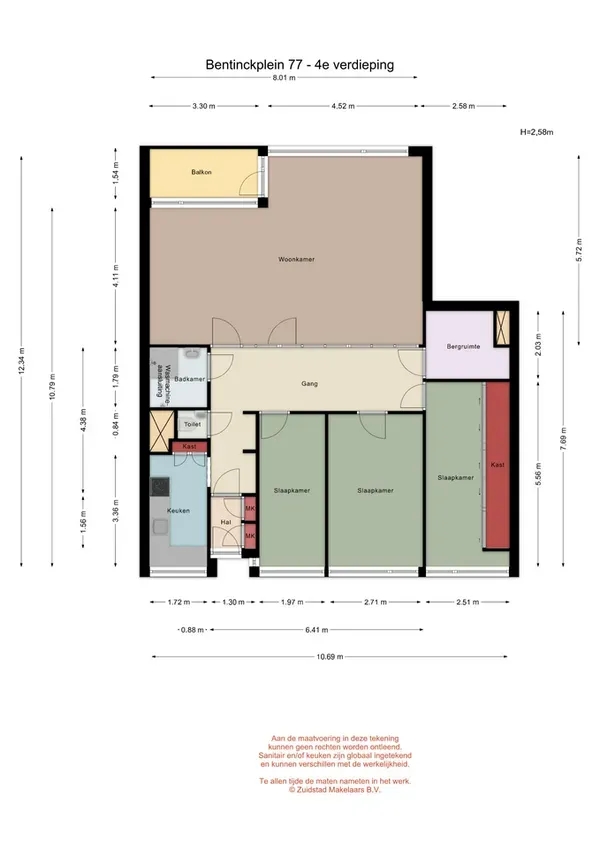 Floor Plan - 4-Bedroom Flat with Panoramic View in Rotterdam