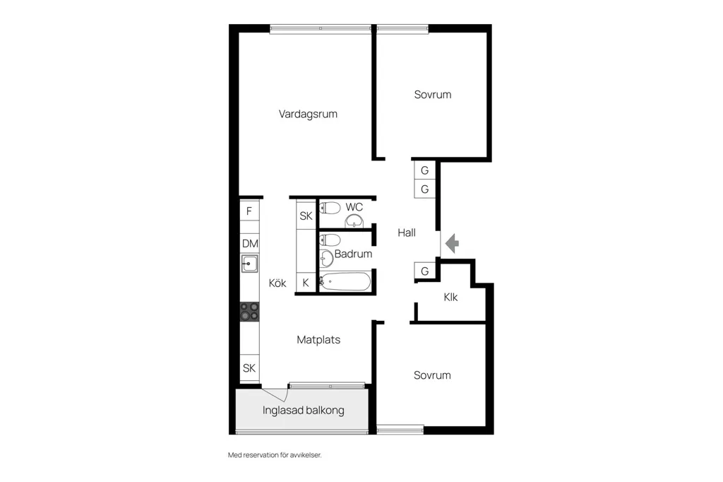 Floor Plan - Apartment with Balcony in Sundsvall