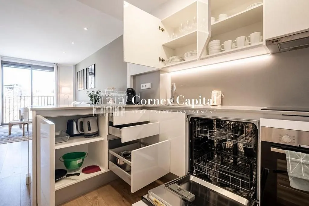 Köök - Apartment with Pool in Poblenou, Barcelona