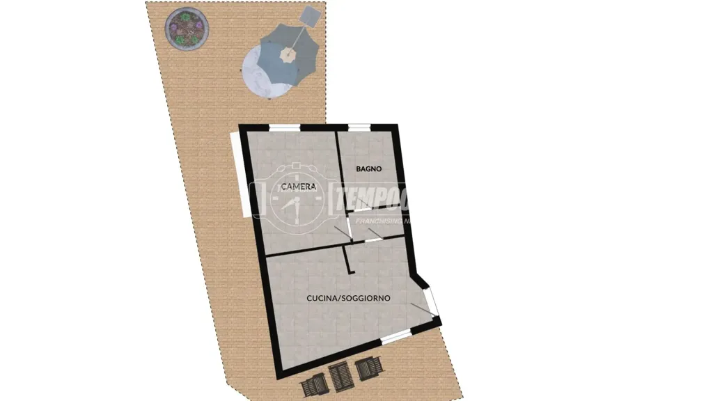 Floor Plan - Bilocale with Garden and Box in Cantù