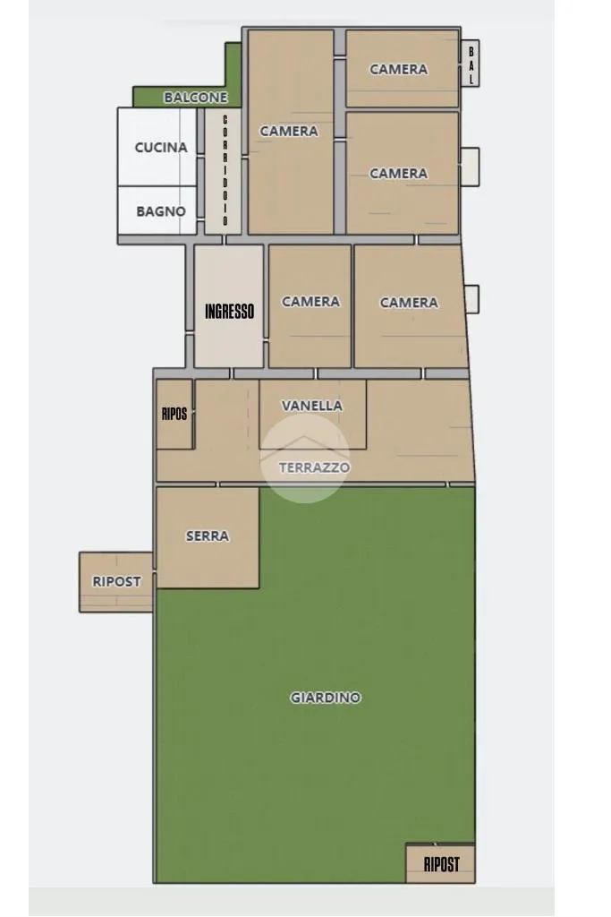 Plan - 6-Room Apartment with Garden in Naples