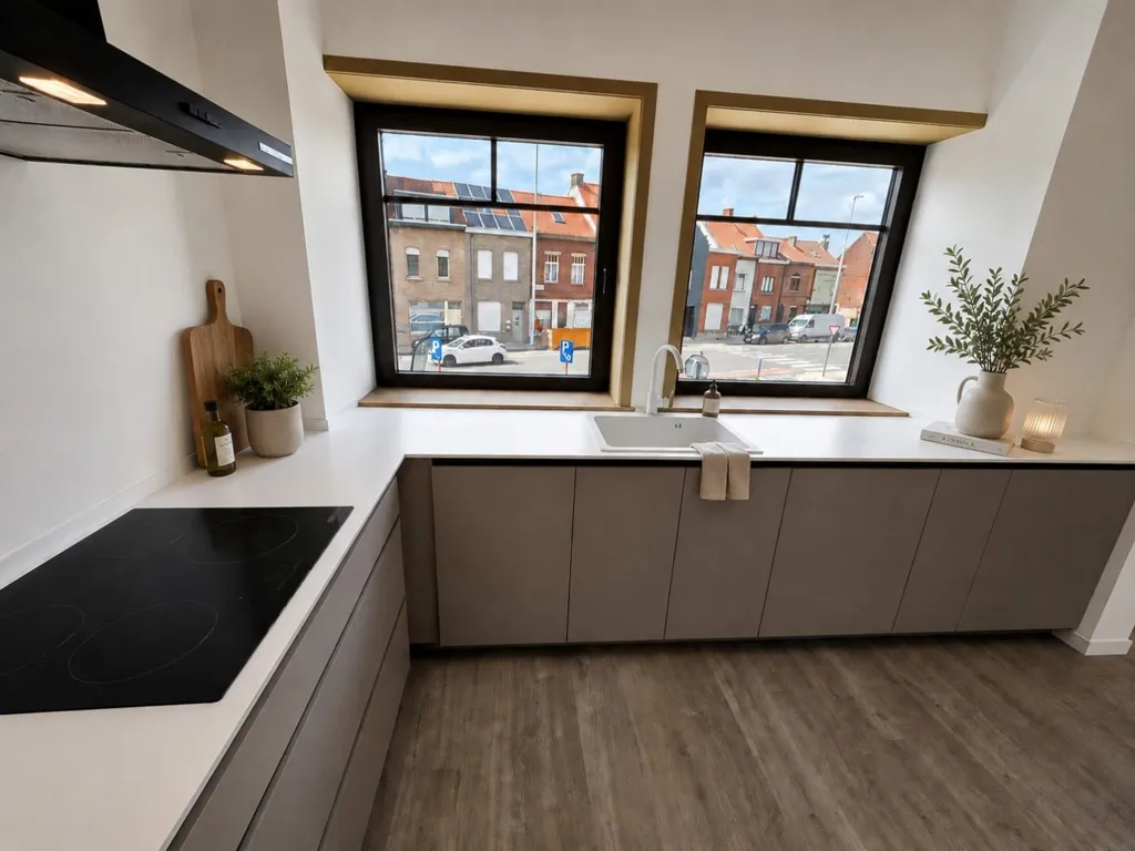 Cocina - Eco-Friendly Apartment with Terrace in Kortrijk