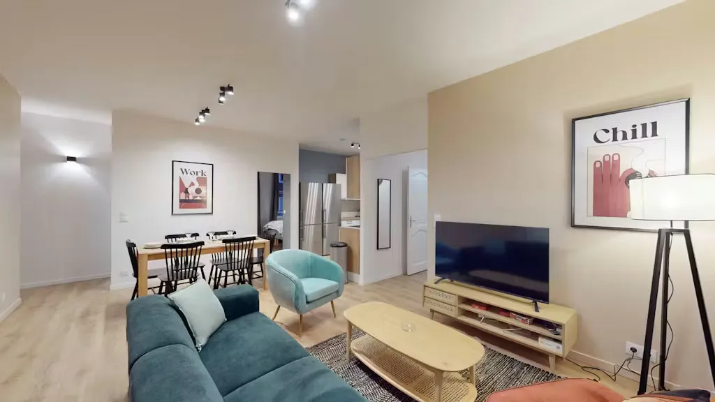 Séjour - Appartement Meublé avec Internet à Lille