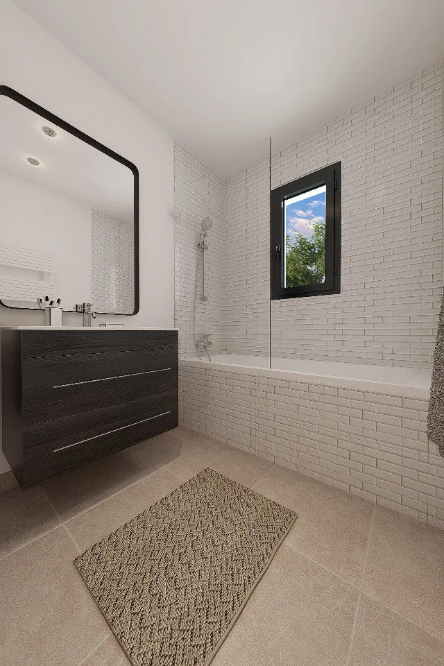 Bathrooms - New Build House with Garden in Bretx