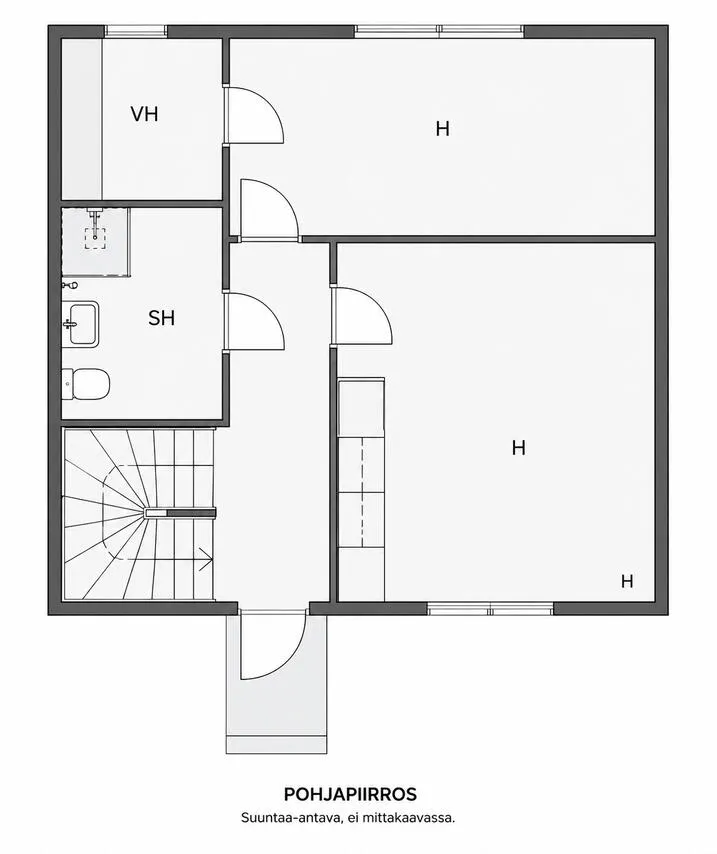 Planimetria - Terrace Flat with Garden in Siltamäki