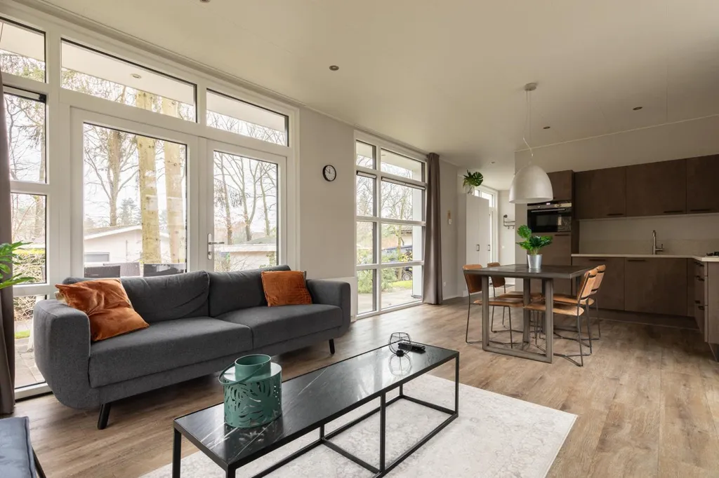 Séjour - Modern Chalet with Garden in Lunteren