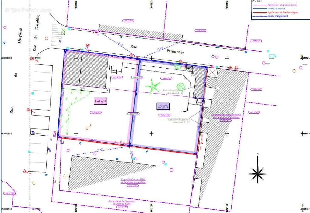 Plan - Terrain Viabilisé avec Jardin à Pont de Claix