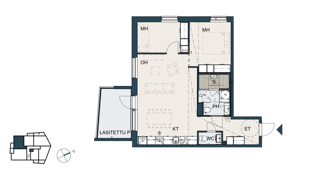 Planimetria - New A-Grade Energy Flat with Sauna in Kerava