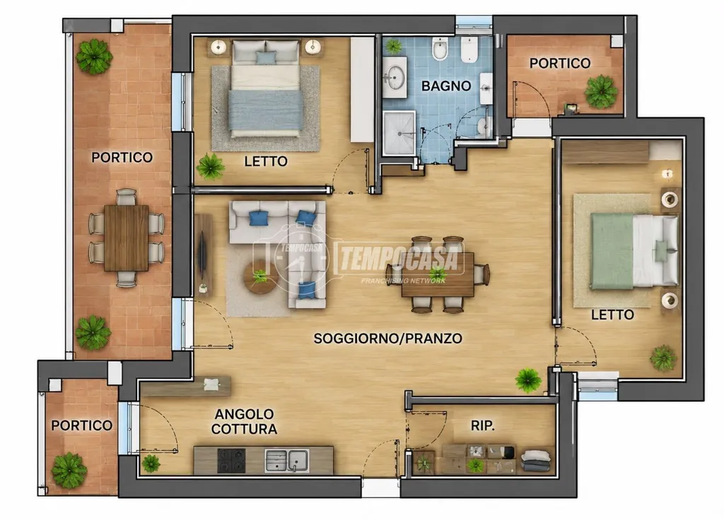 Floor Plan - Ground Floor Apartment with Private Garden in Marina Romea