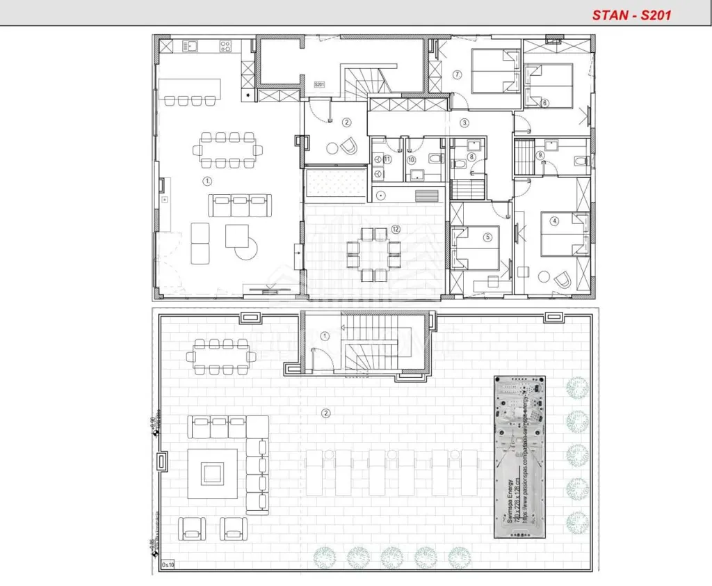 Plaan - Luxury Apartment with Private Pool in Sukošan