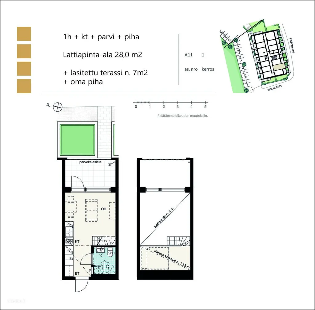 Grundriss - Modern Flat with Terrace in Lamminrahka, Kangasala