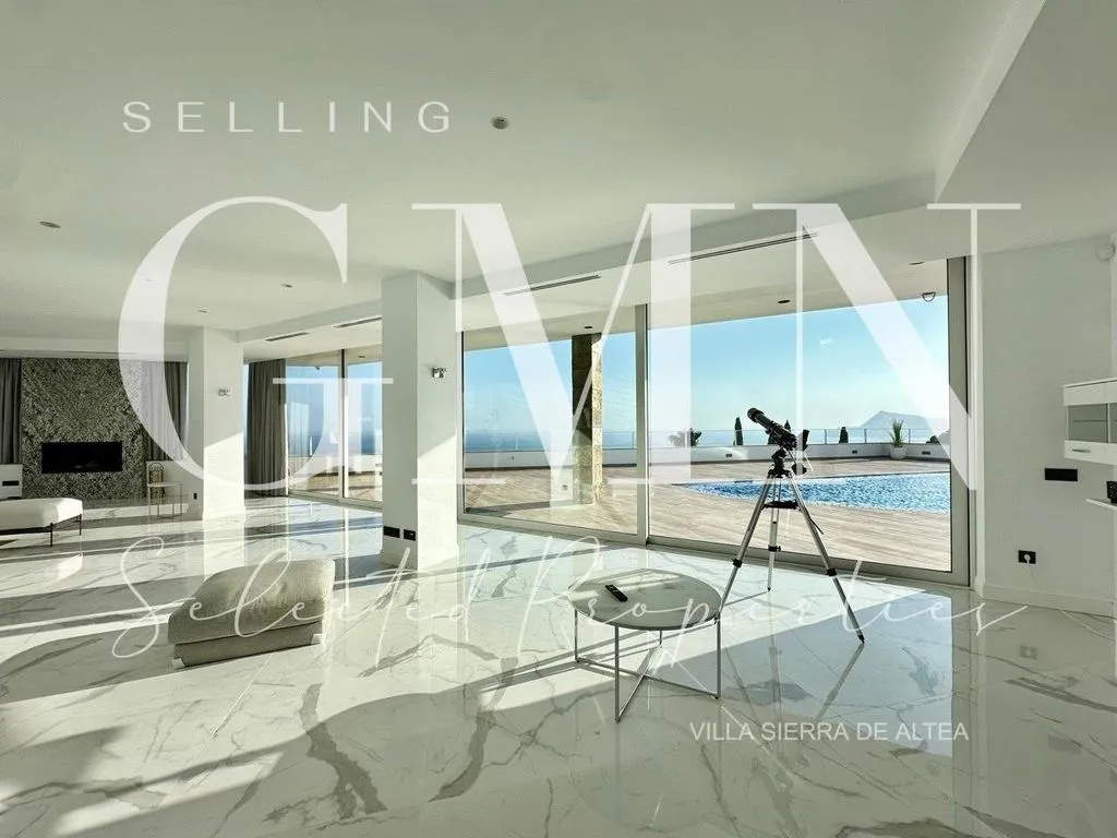 Living Room - Luxury Villa with Sea View in Altea