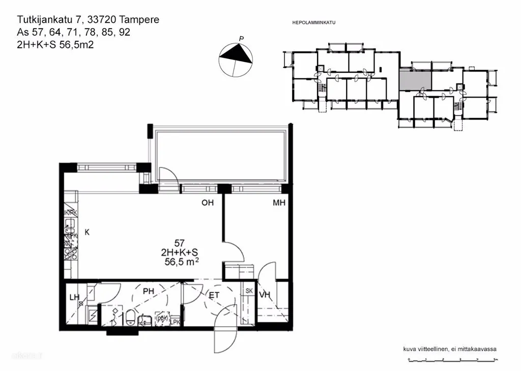 Plan - Two-Room Flat with Private Sauna in Hervanta