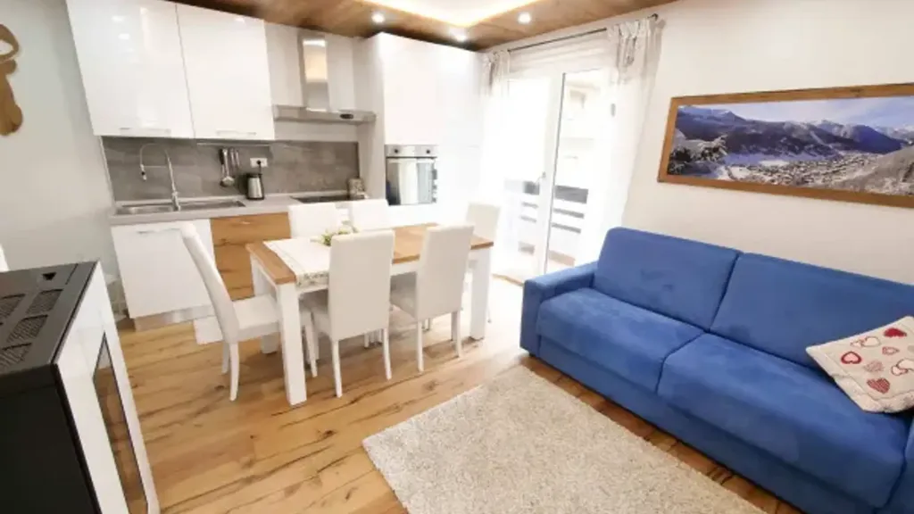 Séjour - Rustic-Style Flat with Balcony in Aprica
