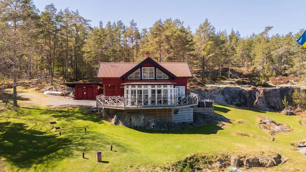Vue aérienne - Modern House with Seafront in Tjust Archipelago