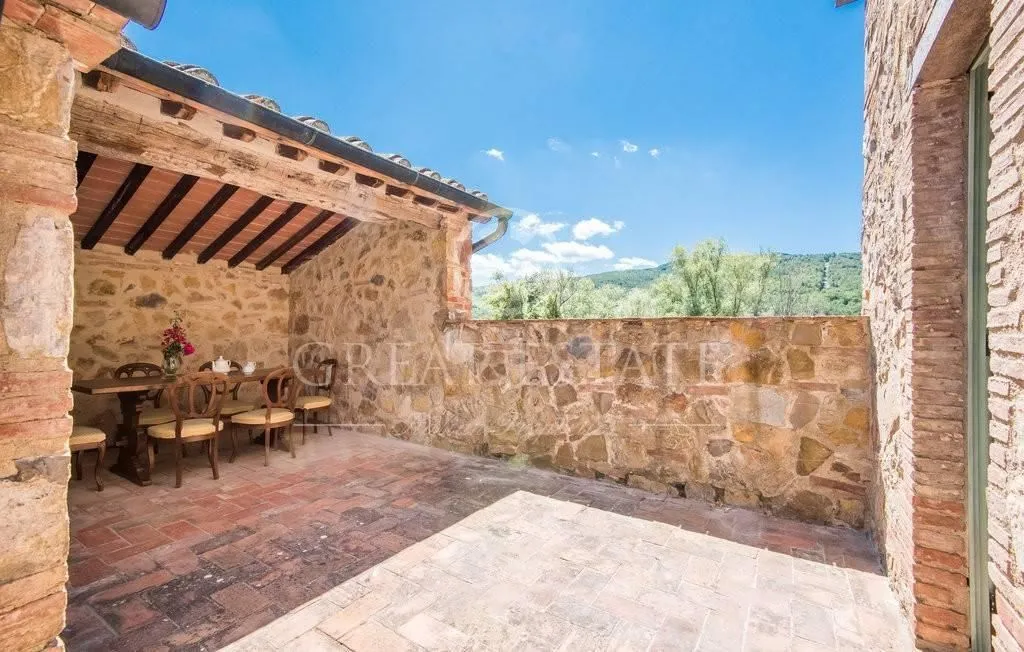 Terrace - Rustic Tuscan Cottage with Pool in Radicondoli