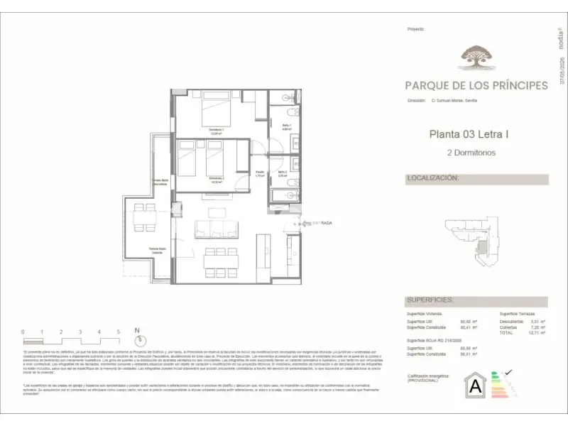 Plan - New Flat with Terrace in Sevilla