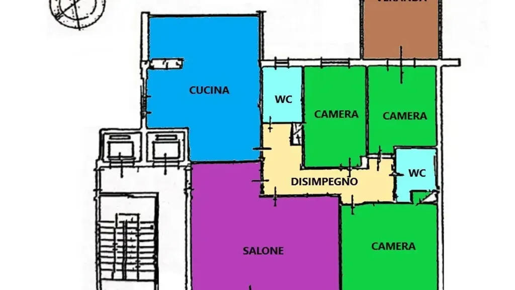 Planimetria - Apartment with Panoramic View in Corso Calatafimi, Palermo